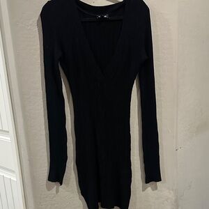 bebe Black Long Sleeve Dress